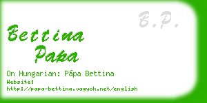bettina papa business card